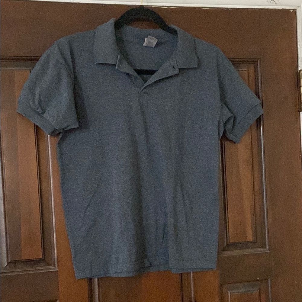 Gildan Youth Men's Gray Polo Shirt Size L
